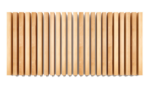 Wooden slats arranged next to each other. isolated background. Generative AI