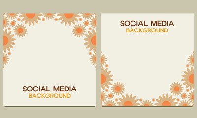 social media post background with natural floral ornament. Suitable for social media post, banner design and internet ads.