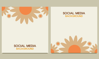 social media post background with natural floral ornament. Suitable for social media post, banner design and internet ads.