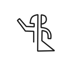 Outline gender neutral icon isolated on white background.