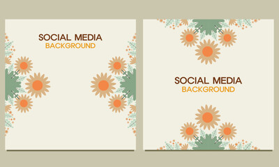 social media post background with natural floral ornament. Suitable for social media post, banner design and internet ads.