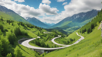 Travel road adventure landscape wallpaper tourism Ai Generated 