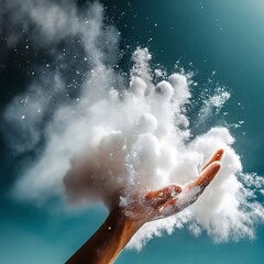 White powder explosion cloudsfreeze