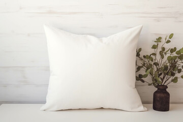 blank pillow mock up, minimalistic mockup style