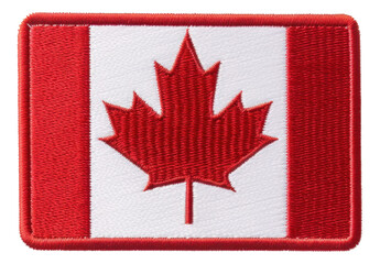 Canada flag embroidery patch isolated.