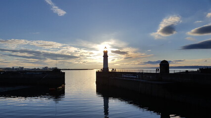 sunset in the harbor