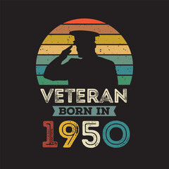 Veteran born in 1950 vector vintage style Veteran day design vector