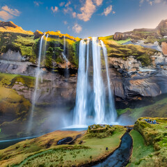 waterfall in the mountains