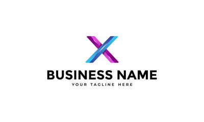 colorful letter X logo template