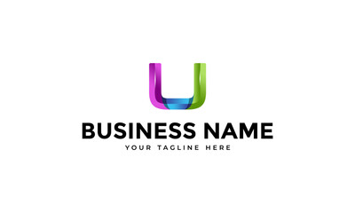 colorful letter U logo template