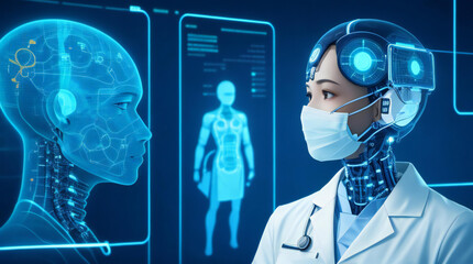 An AI medical assistant, with precision and knowledge, collaborates with healthcare professionals, enhancing patient care and medical practices with cutting-edge technology. Generative AI