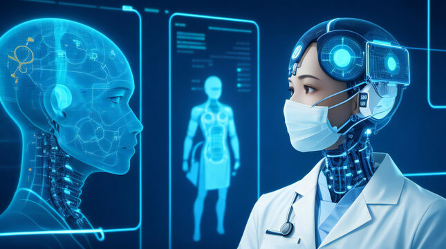 An AI medical assistant, with precision and knowledge, collaborates with healthcare professionals, enhancing patient care and medical practices with cutting-edge technology. Generative AI