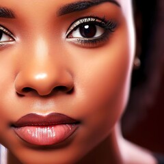 African-american young woman's close up portrait