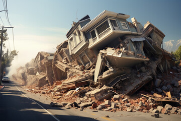Fototapeta premium Damage of earthquake buildings