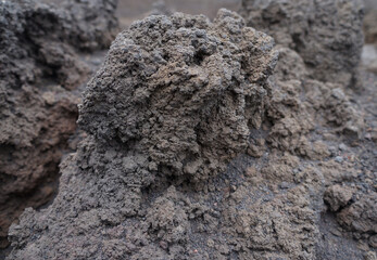 Etna, Sicily. Volcanic rock formation closeup