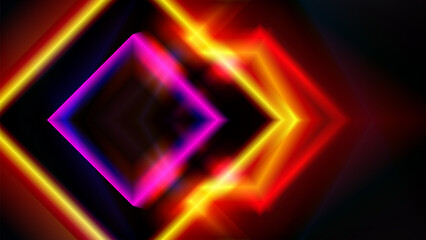 Futuristic abstract background. Glowing triangle lines design. Swirl frame lines element. Future technology concept. Horizontal banner template. Suit for cover, banner, website. Vector illustration