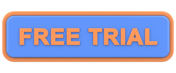 Free trial button. 3D illustration.