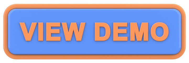 View demo button. 3D illustration.