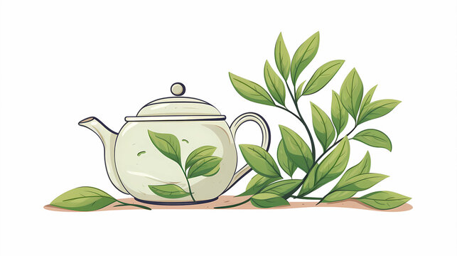 Hand drawn cartoon teapot illustration
