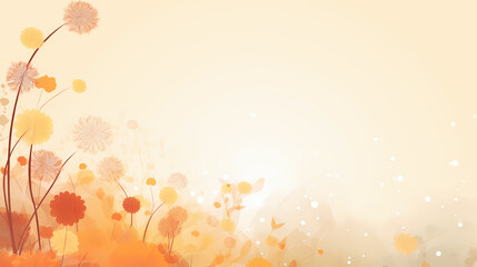 Naklejka na ściany i meble Autumn background with flowers
