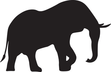 Elephant silhouette vector design. Black elephant design.