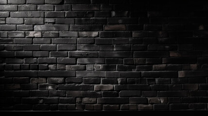 Black brick wall texture background. Black brick wall texture background. generative ai