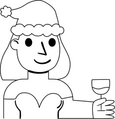 Christmas Party Woman Icon