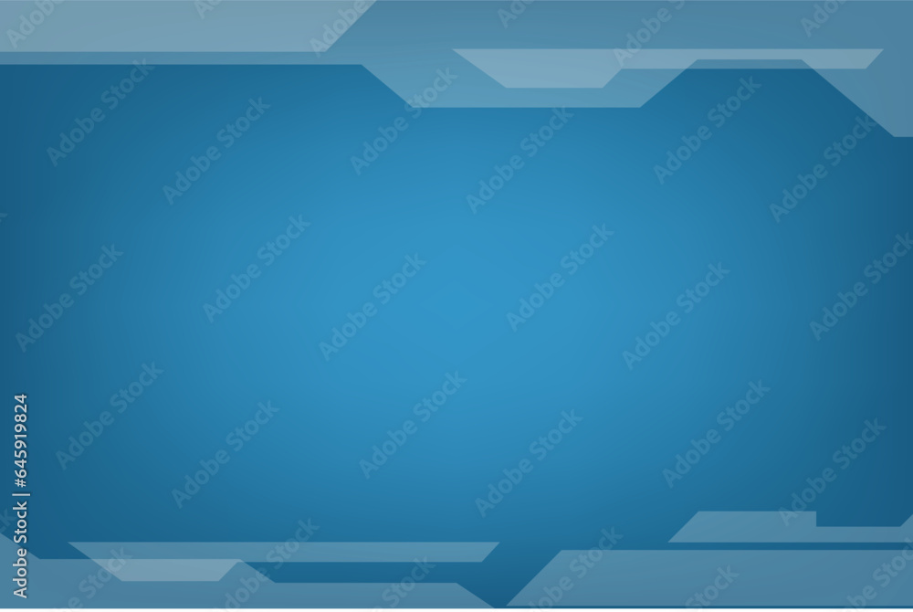 Poster blue business background with technology shape on top and bottom. banner and template for design wit