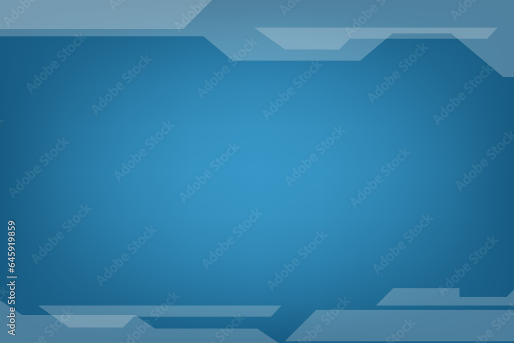 Poster blue business background with technology shape on top and bottom. banner and template for design wit