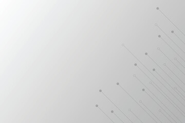 White and grey network background with shape of line and dot. Blank space template for design in concept of network.