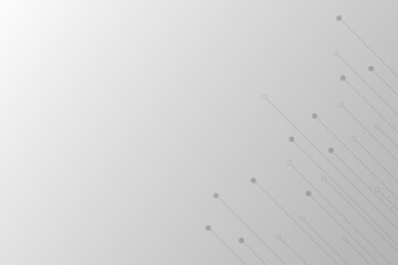 White and grey network background with shape of line and dot. Blank space template for design in concept of network.