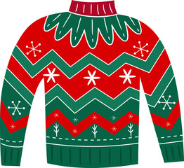 Christmas Sweater Flat Illustration