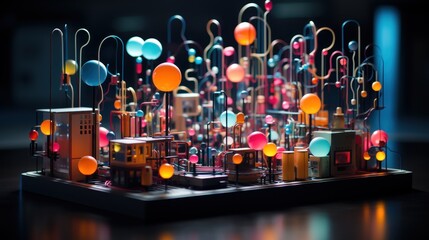 A network of interconnected machines and devices, all working together to optimize production. 