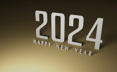 New Year 2024 Creative Design Concept - 3D Rendered Image	
