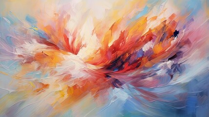 Embracing the Blissful Summer Igniting the Passion of Happiness Amidst Sun-Kissed Days and Carefree Delights. Abstract Oil Painting