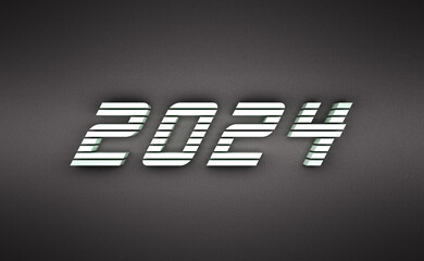 New Year 2024 Creative Design Concept - 3D Rendered Image	
