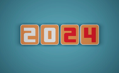 New Year 2024 Creative Design Concept - 3D Rendered Image	
