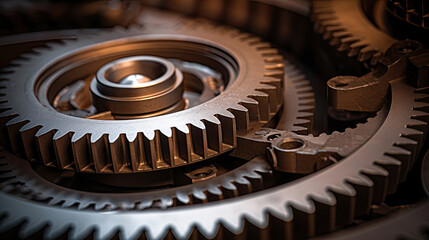 Large cog wheels in the motor.