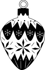 Christmas Ornament Ball icon hand drawn design elements for decoration.