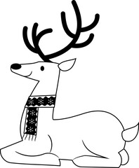 Reindeer icon hand drawn design elements for decoration.