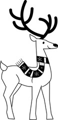 Deer Reindeer icon hand drawn design elements for decoration.