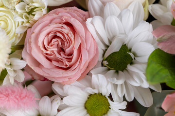used to create a bouquet of old flowers with defects