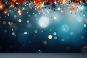 New years banner empty, blank fireworks. Generative AI.