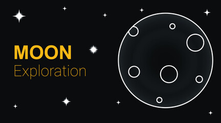 Moon or Lunar Space Exploration concept editable stroke icon sets © Bluewavy