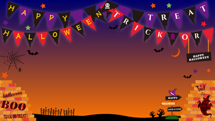 Obraz premium Halloween movie background ハロウィンのサムネイルイラスト