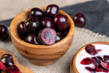 ripe sweet cherry berry of red color