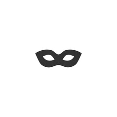 Black anonymous mask vector icon isolated on white background