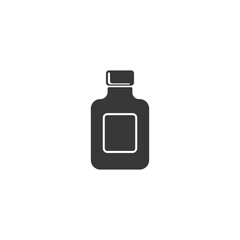Bottle of alcohol, glass icon. Simple vector liquid container icons