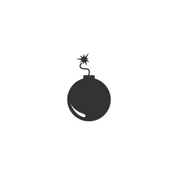 Bomb icon,vector illustration. Flat design style. vector bomb icon illustration isolated on White background 