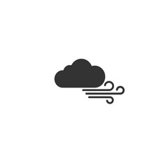 Grey Storm icon isolated on white background. Cloud and lightning sign. Weather icon of storm. Vector Illustration